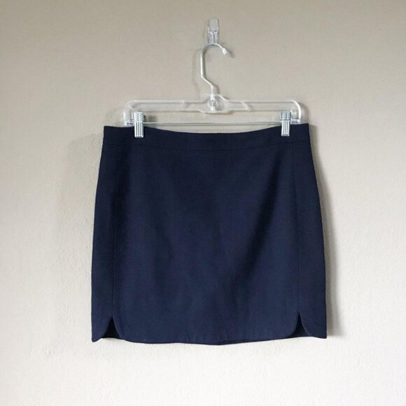 J. Crew Factory Laine Blend Navy Blue Mini Skirt - Picture 1 of 6